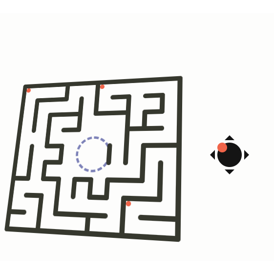 Tilting maze game